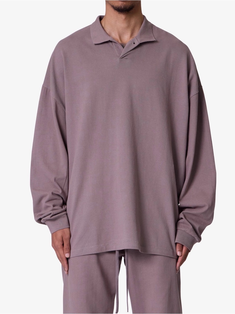 MNML Oversized Polo Shirt in Mauve Taupe